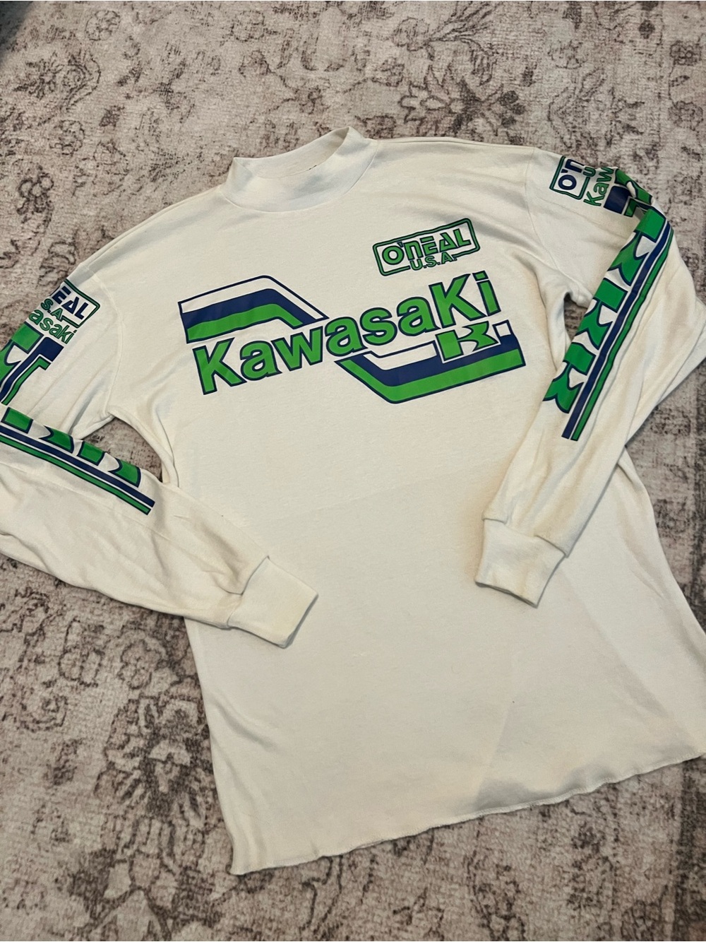 Vintage 80s O’Neal USA Kawasaki Ultra-Lite Motocross Jersey XL — Made in USA